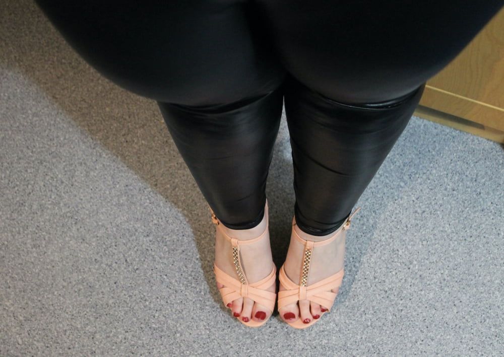 Wetlook Leggings and Highheels #13