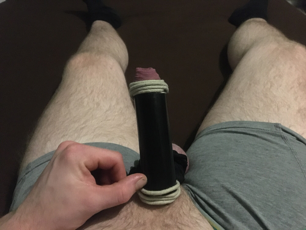 Bound Dick And Balls And Homemade Cocksleeve  #20