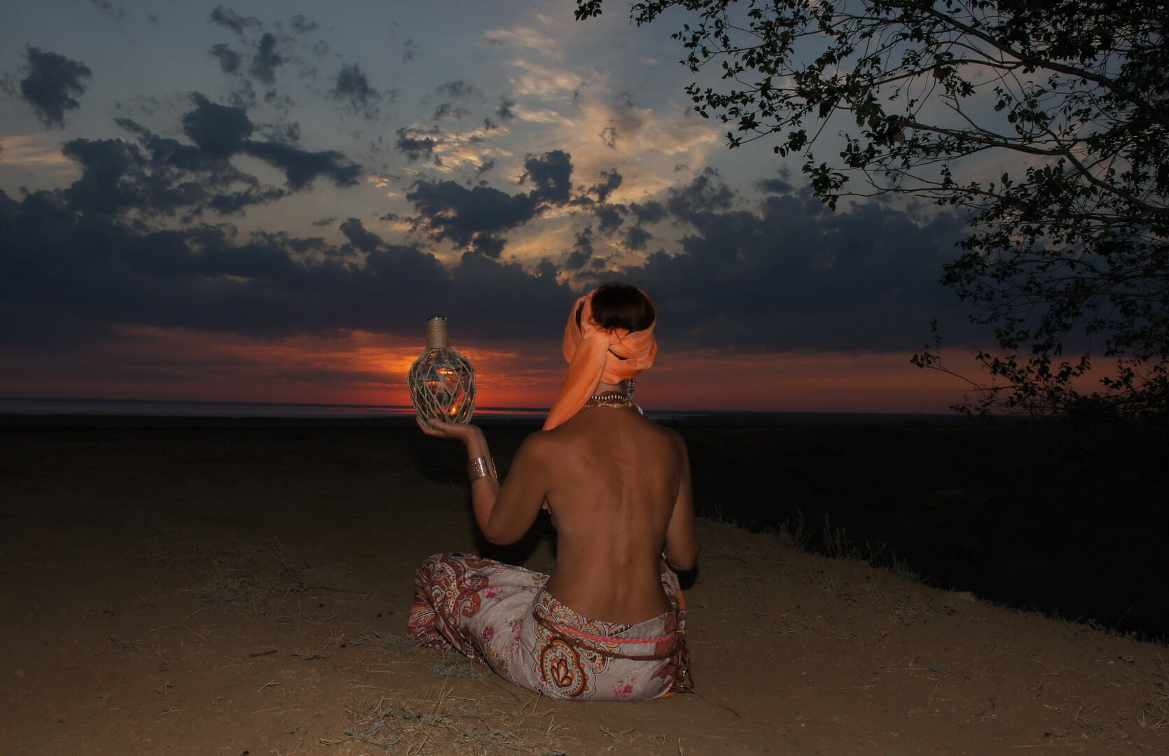 With a jug in the sunsetting sun #26