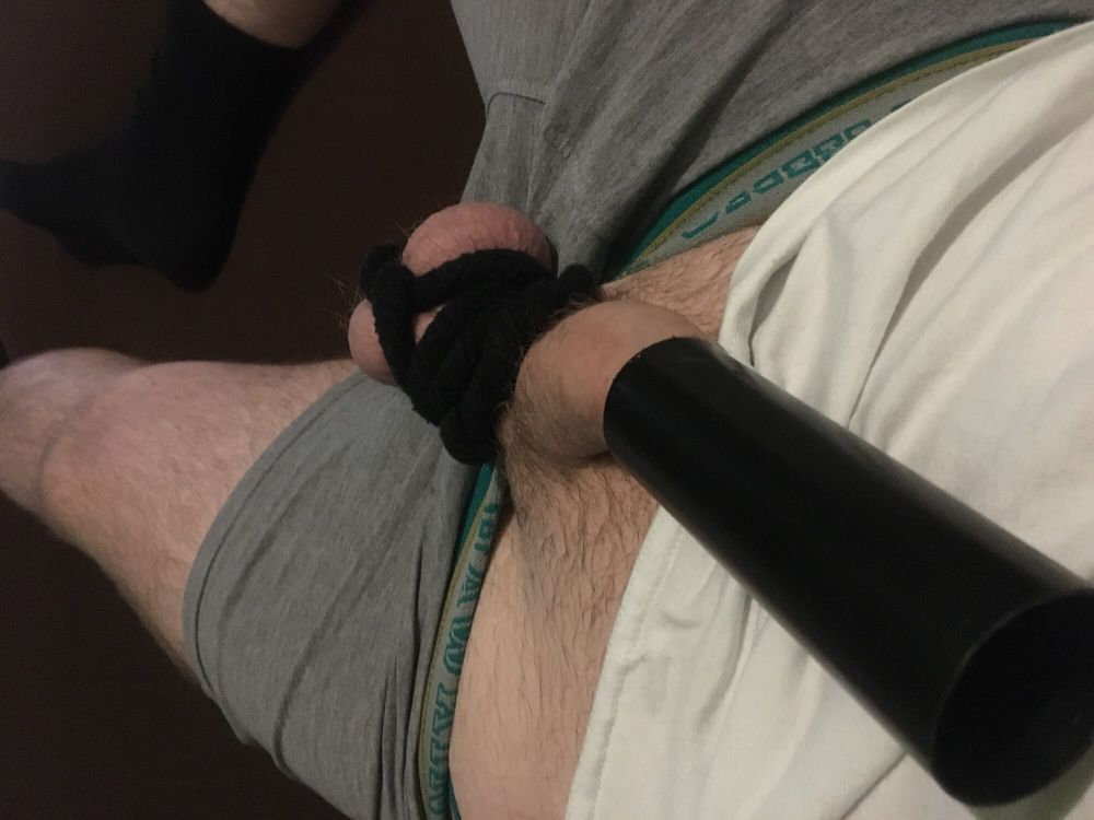 Bound Dick And Balls And Homemade Cocksleeve  #5