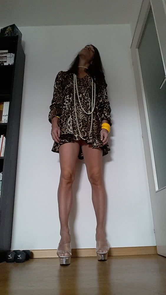 Tygra in her new leopard dress. #21