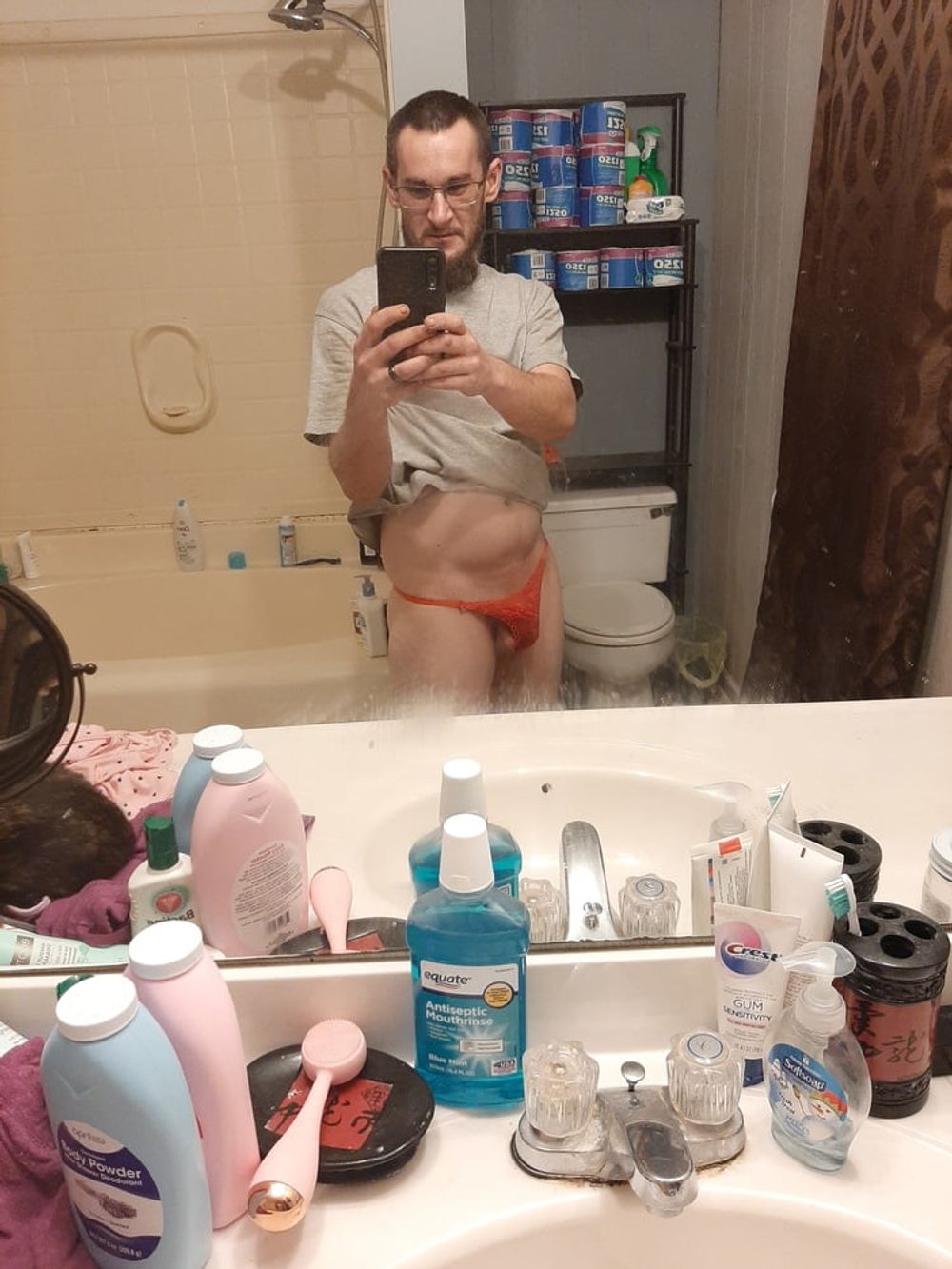 Hubby in a thong #7