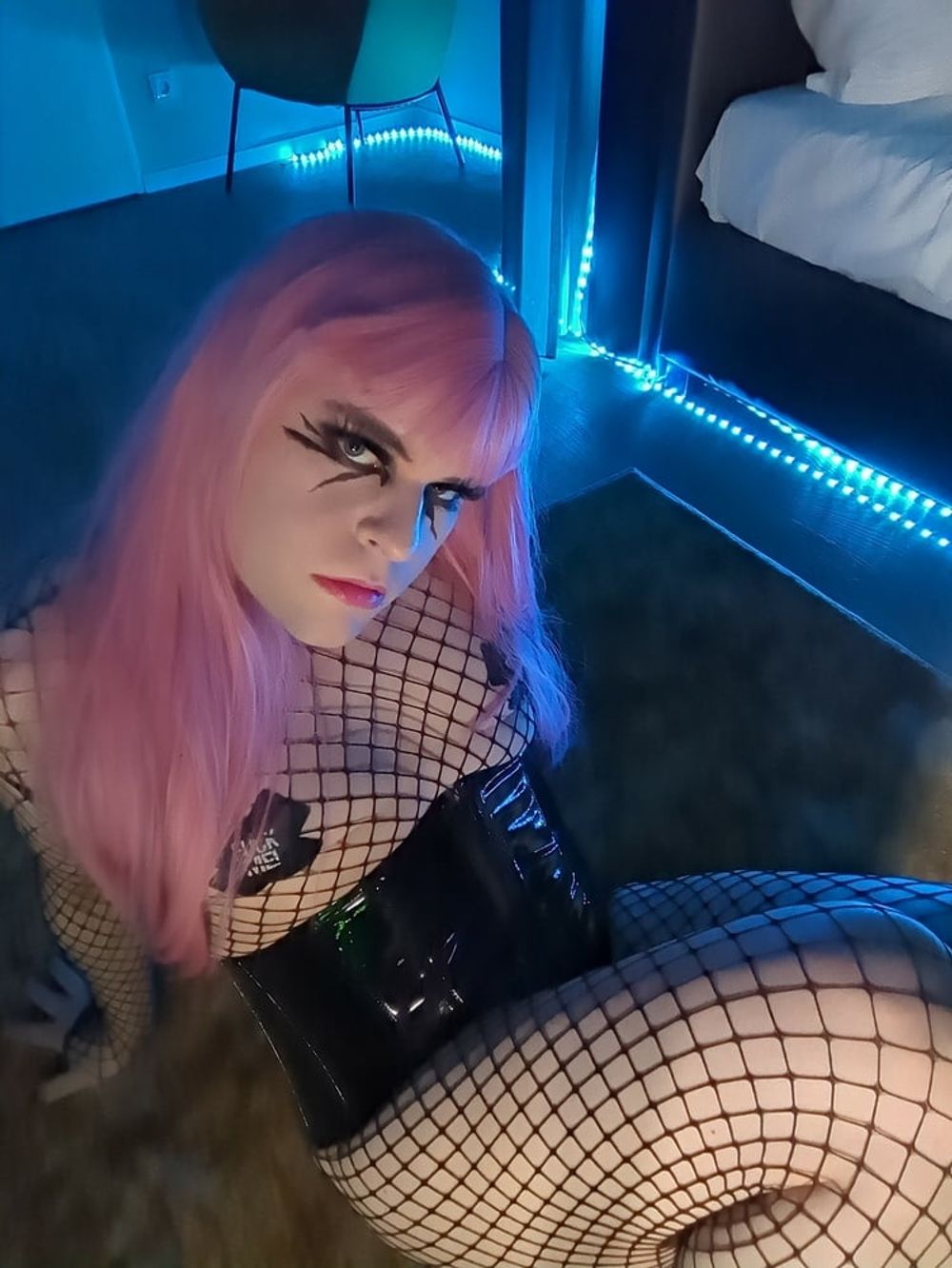 Goth Sissy Spooky FISHNET Tranny Shemale #10