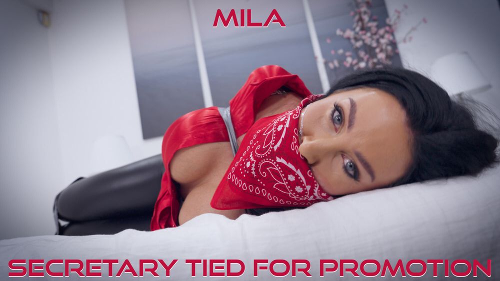 Mila - Secretary in Tape Bondage and Hogtied