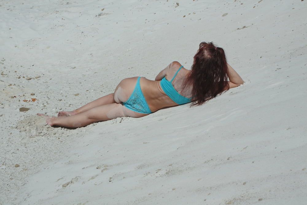 On White Sand in turquos bikini #30