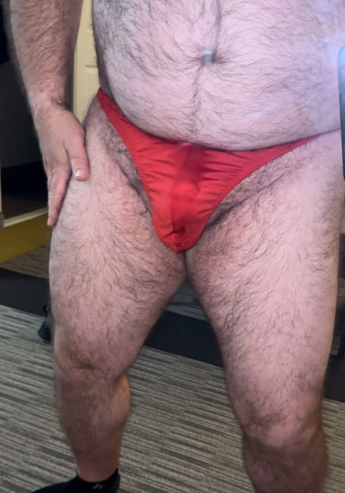 Anal Steve in his hot red thong 