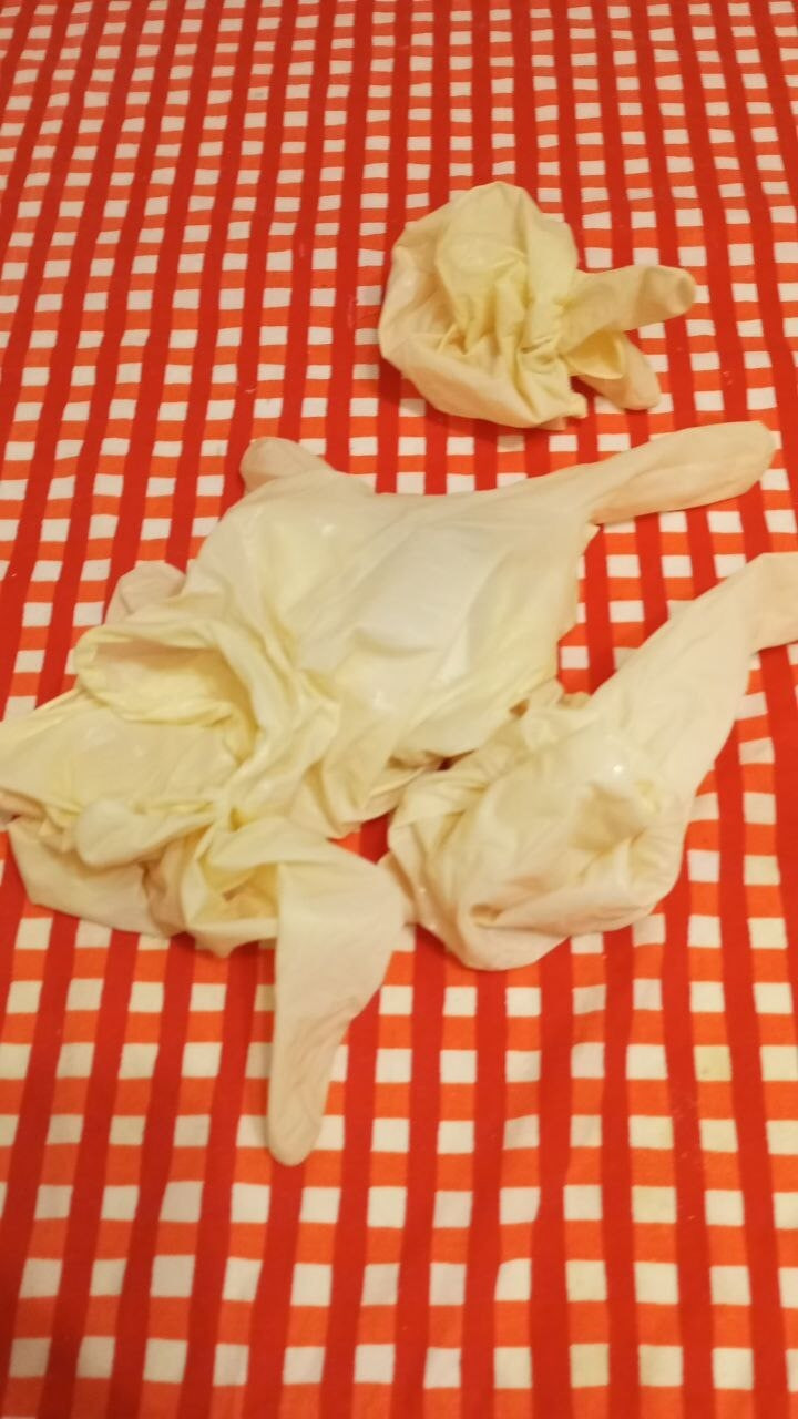 Playing with gloves and condoms #4