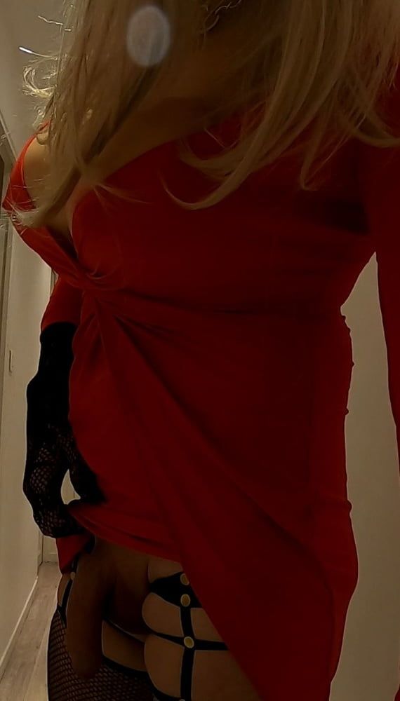 Anal in red dress #6