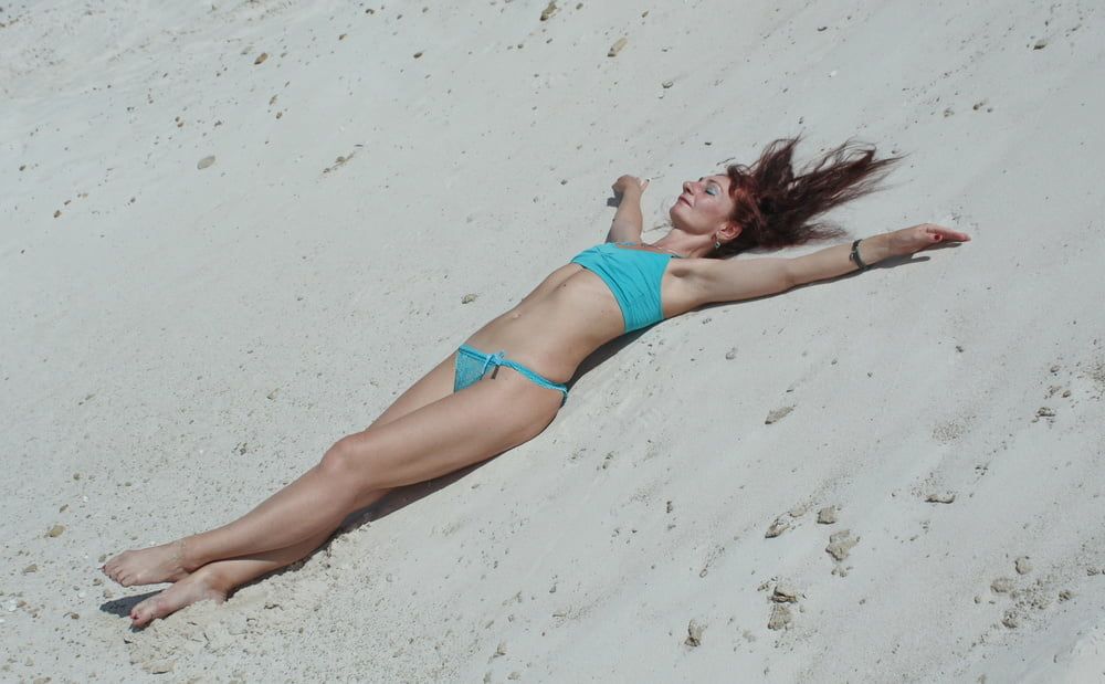 On White Sand in turquos bikini #13