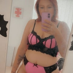 My partner in her birthday suit