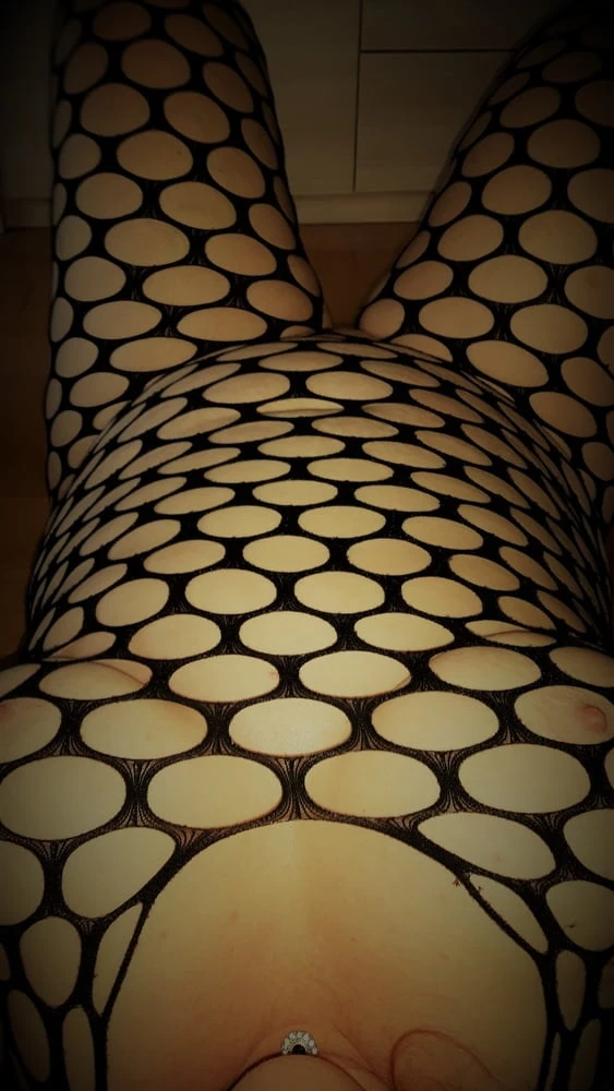 BBW Wife Miss Lizz Fishnet Bodystocking #22