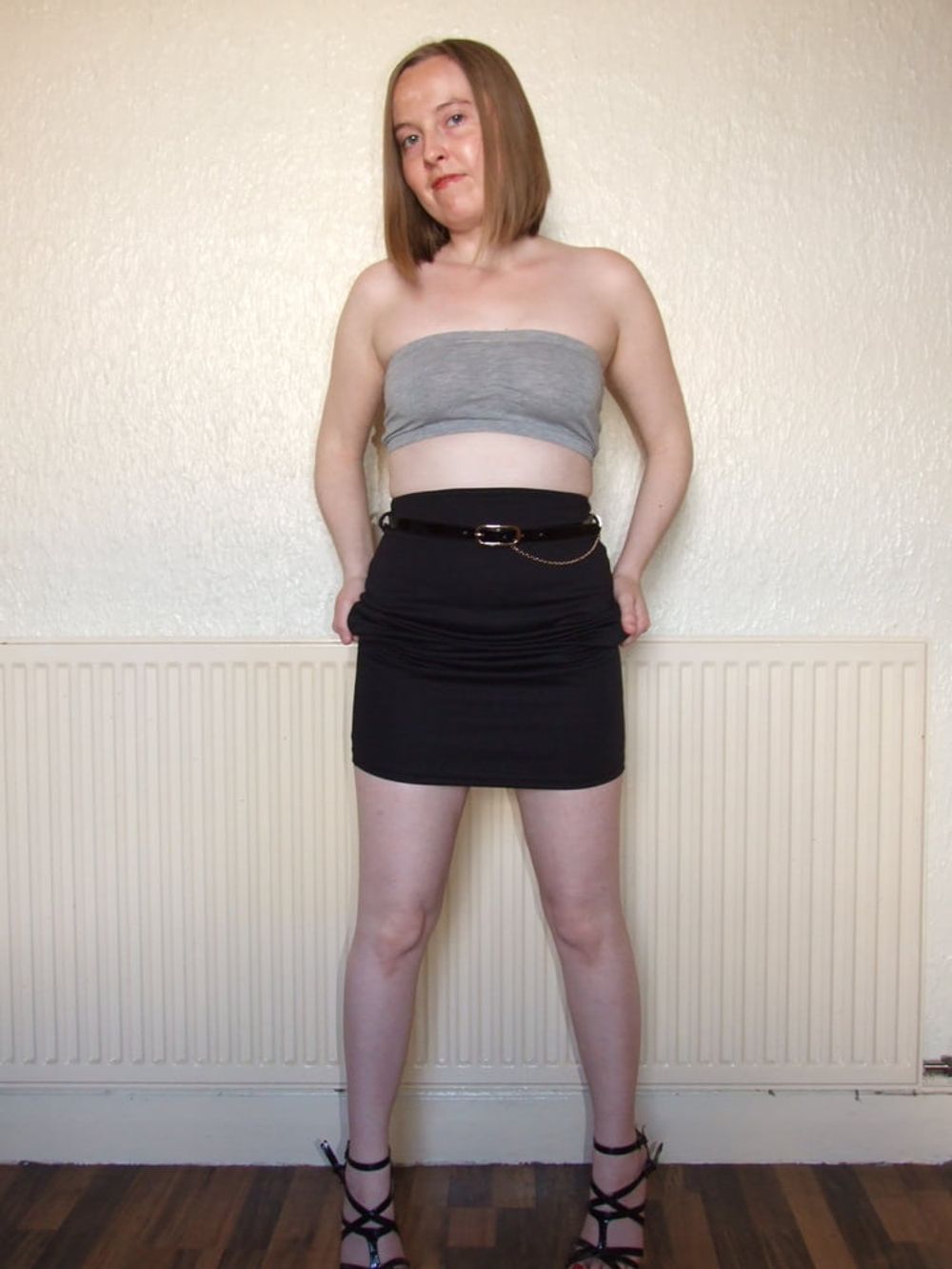 long legs Pencil Skirt boob tube and heels #7