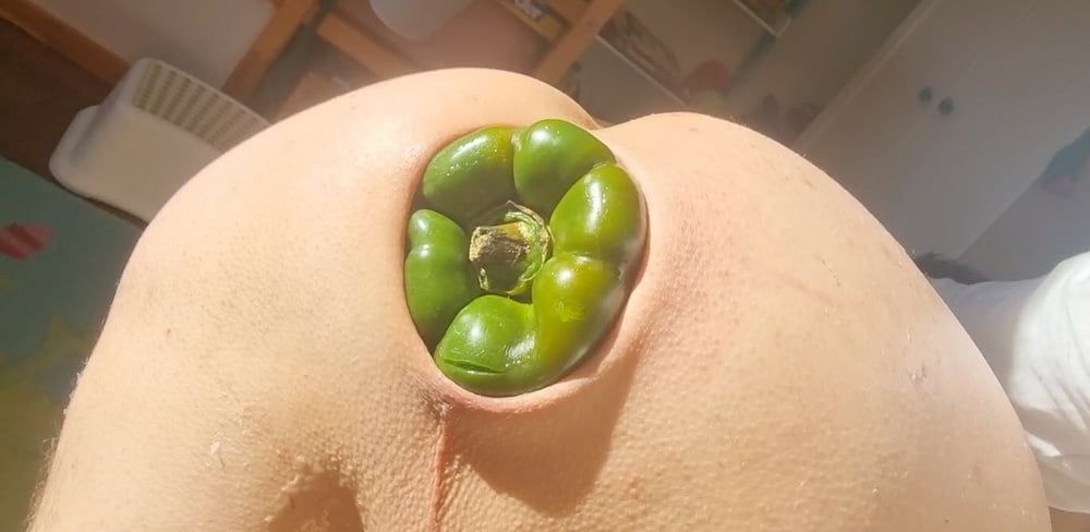 Giant pepper in my hungry asshole pt 2