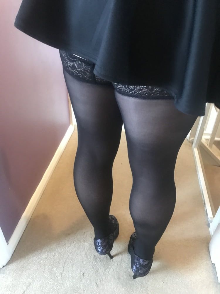 Black hold up stockings #5