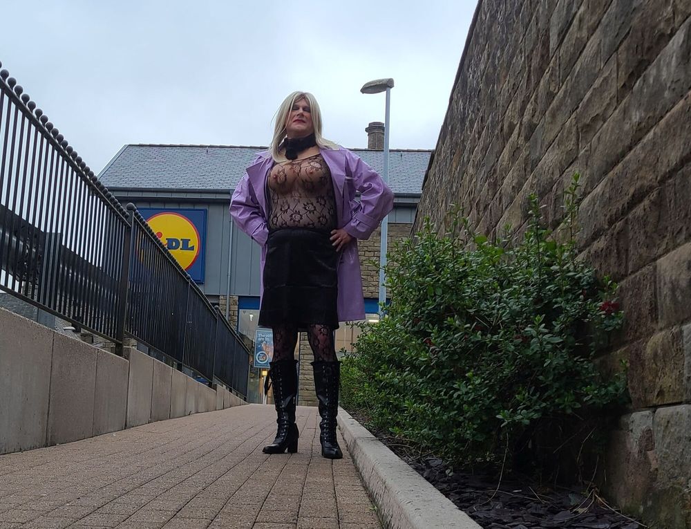 Sissy outdoors in Rawtenstall Lancashire #17