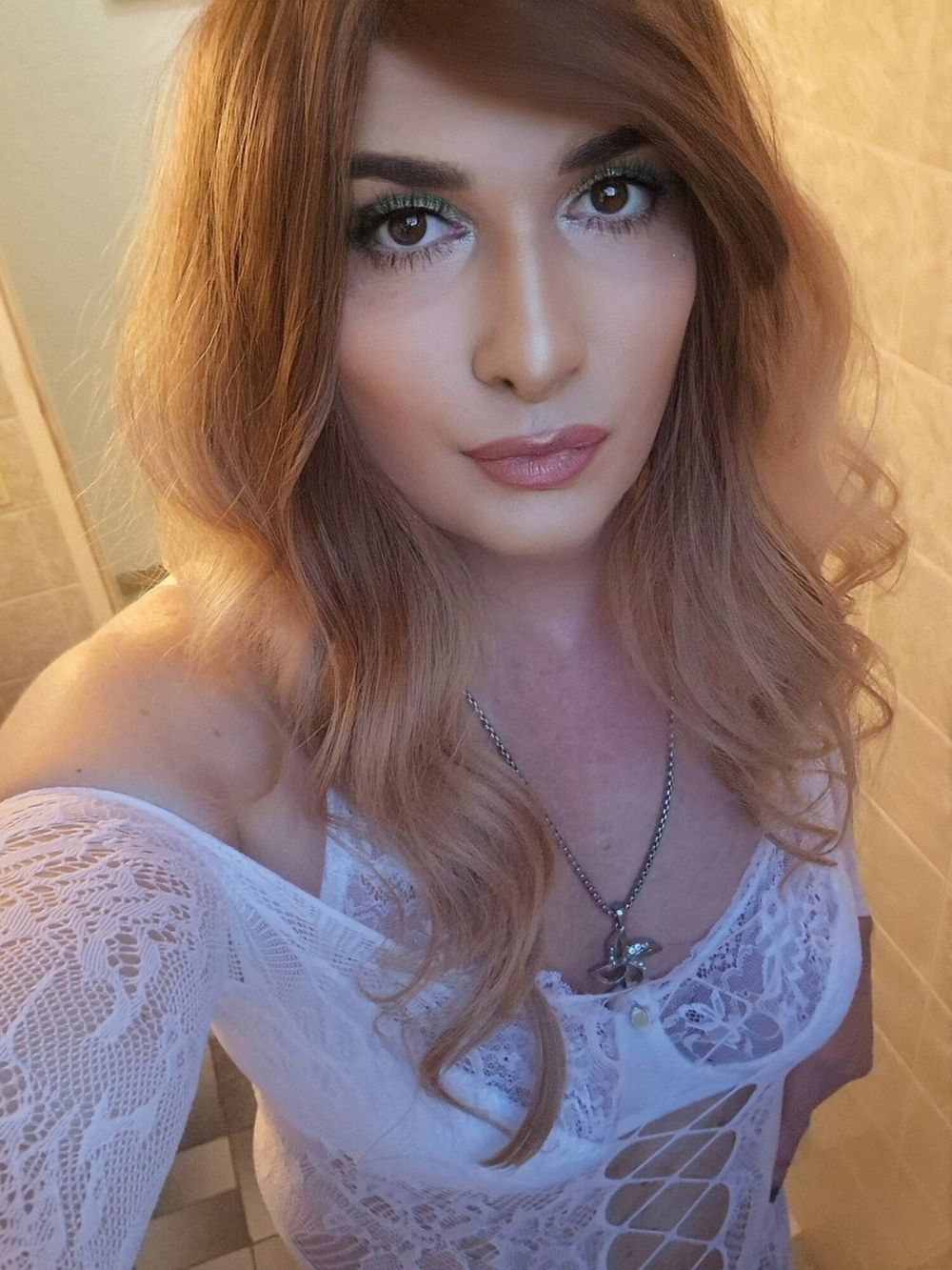 Crossdresser Goddess in white Lingerie #13