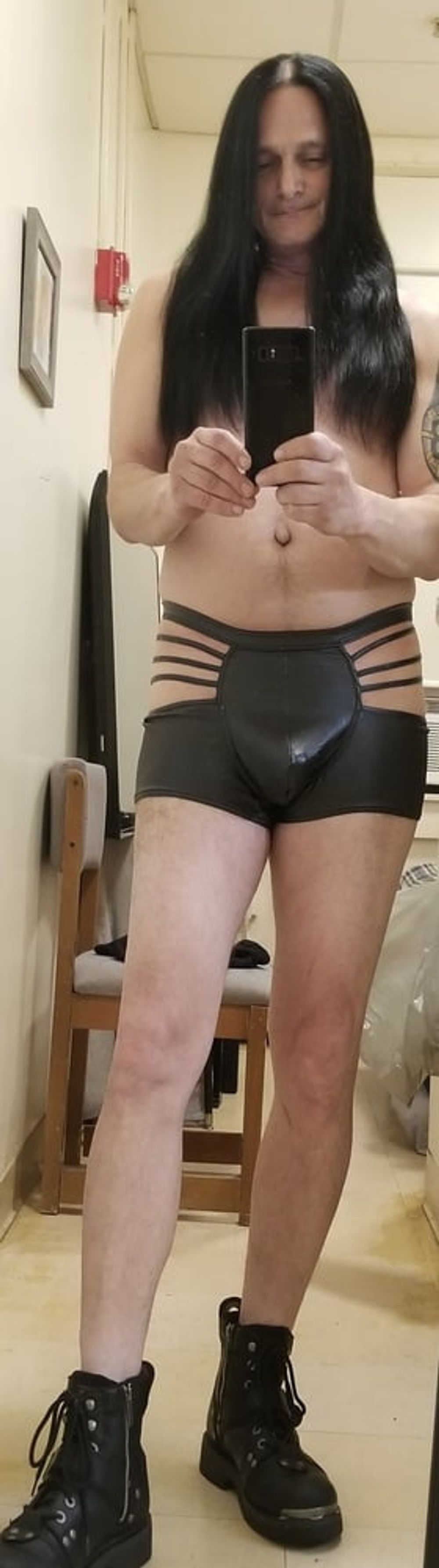 black boots n leather undies #8