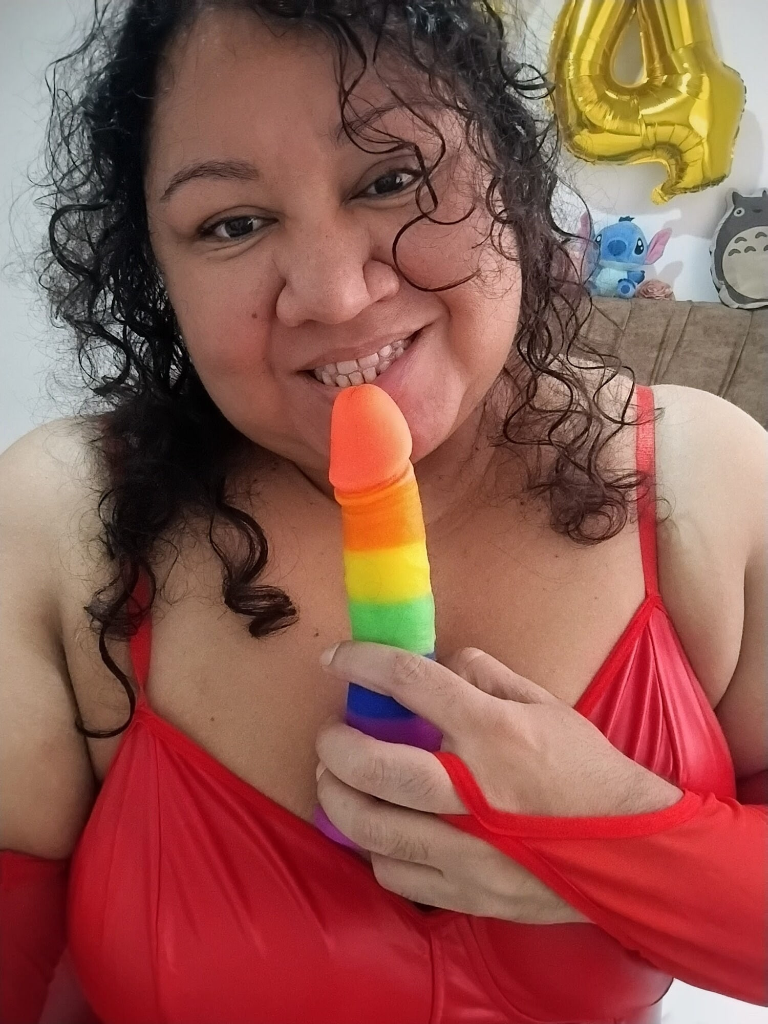 Playing with my colourful cock 