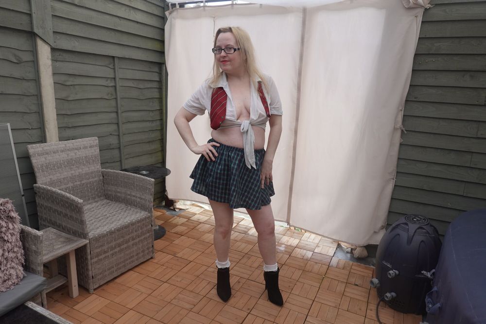 Naughty Schoolgirl outdoors in the cold #2