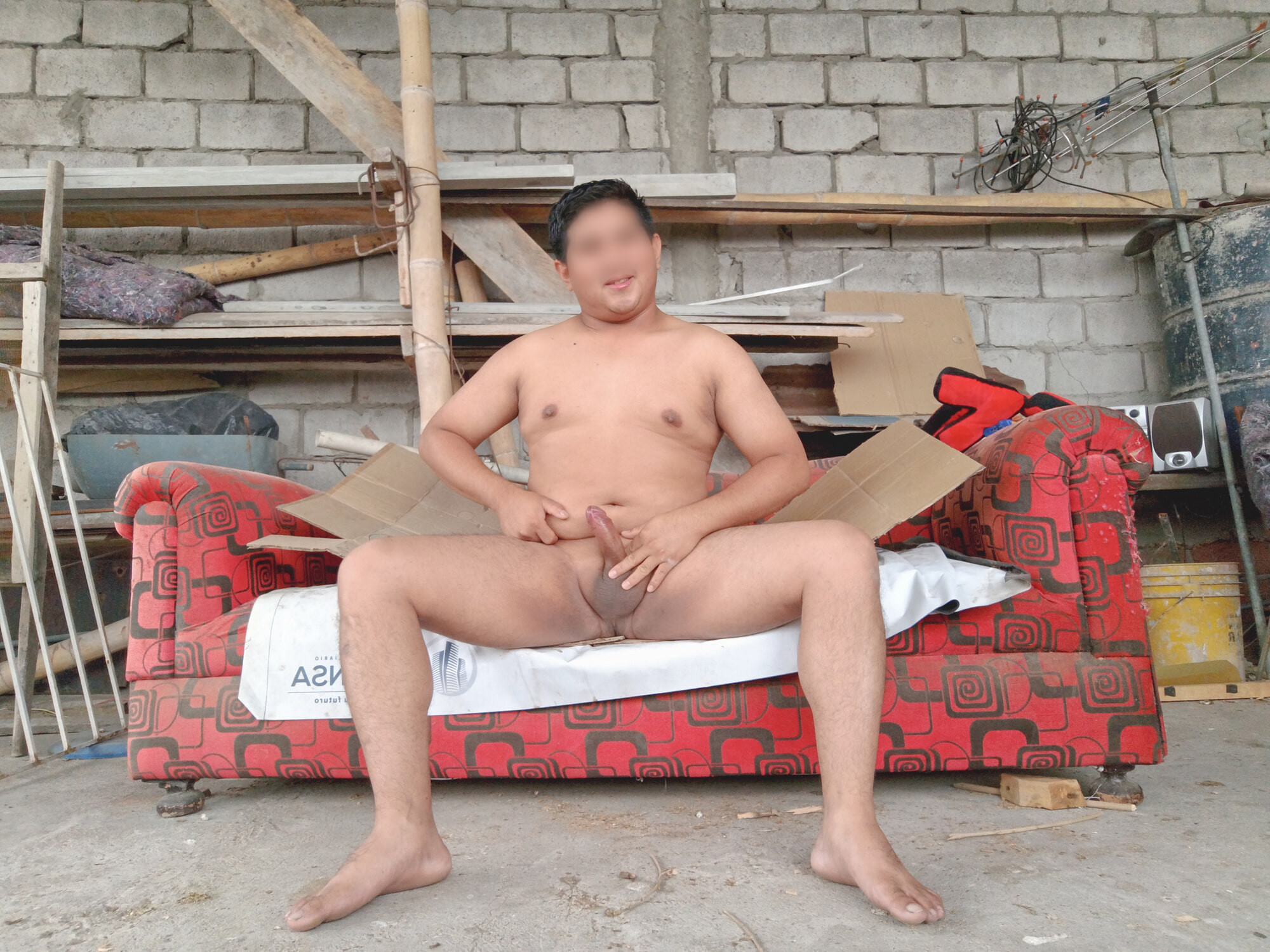 Sitting and aroused in my outdoor armchair. #17