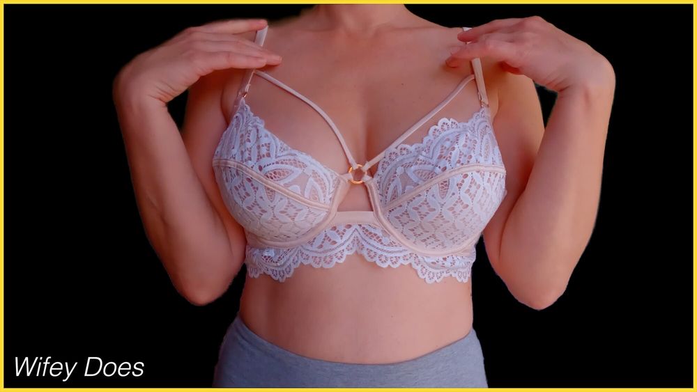 Wifeys favourite bra - all white and lacey #8