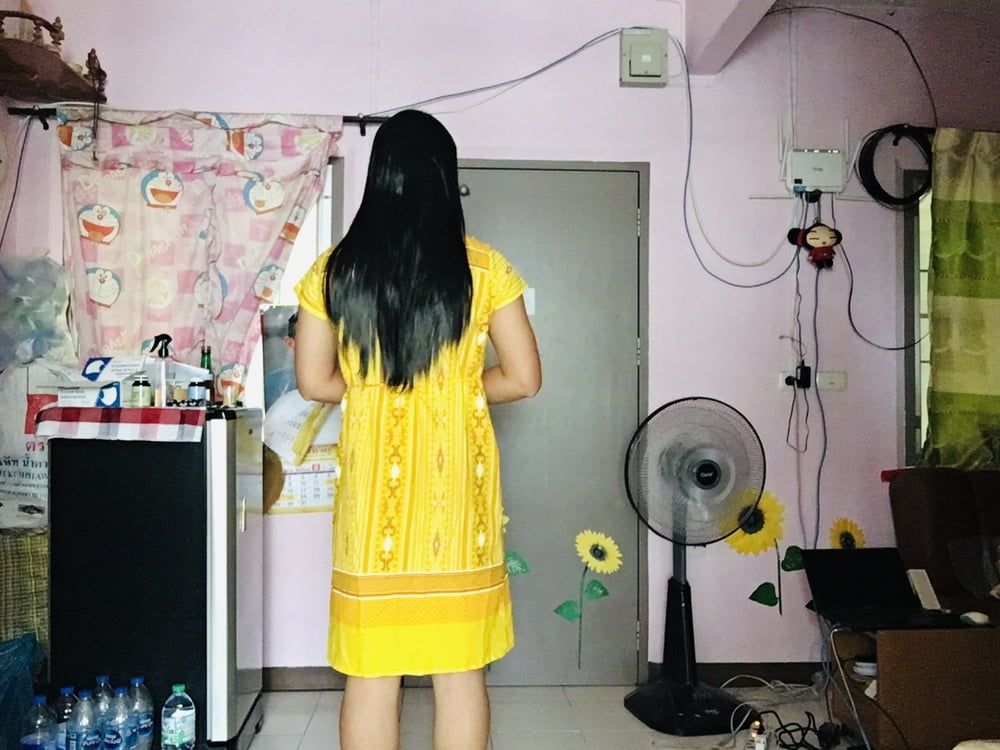 Dress Yellow Teen ladyboy #2