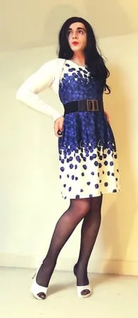 marie crossdresser in dress and pantyhose seamless         