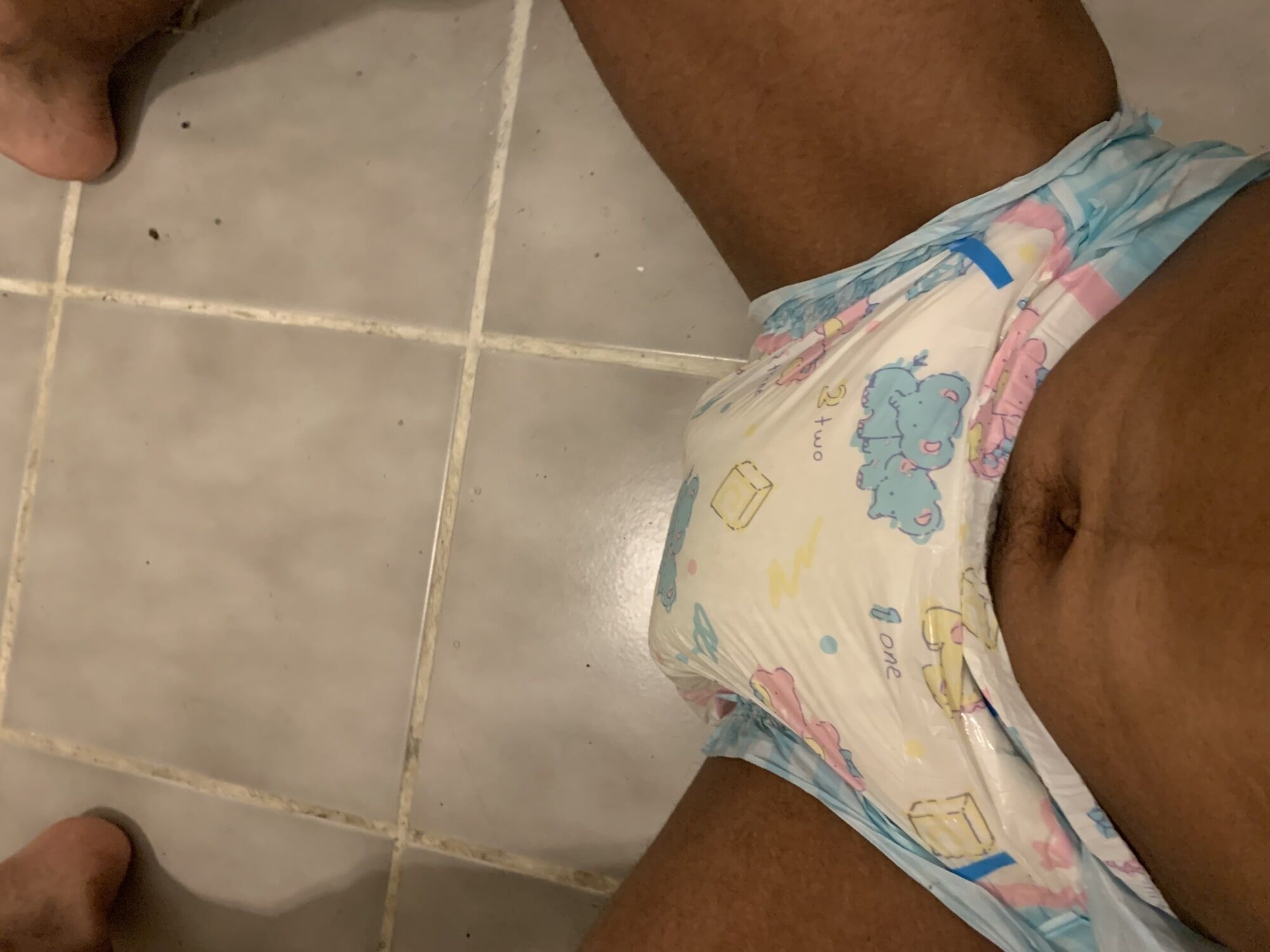 Black boy in wet diaper  #2