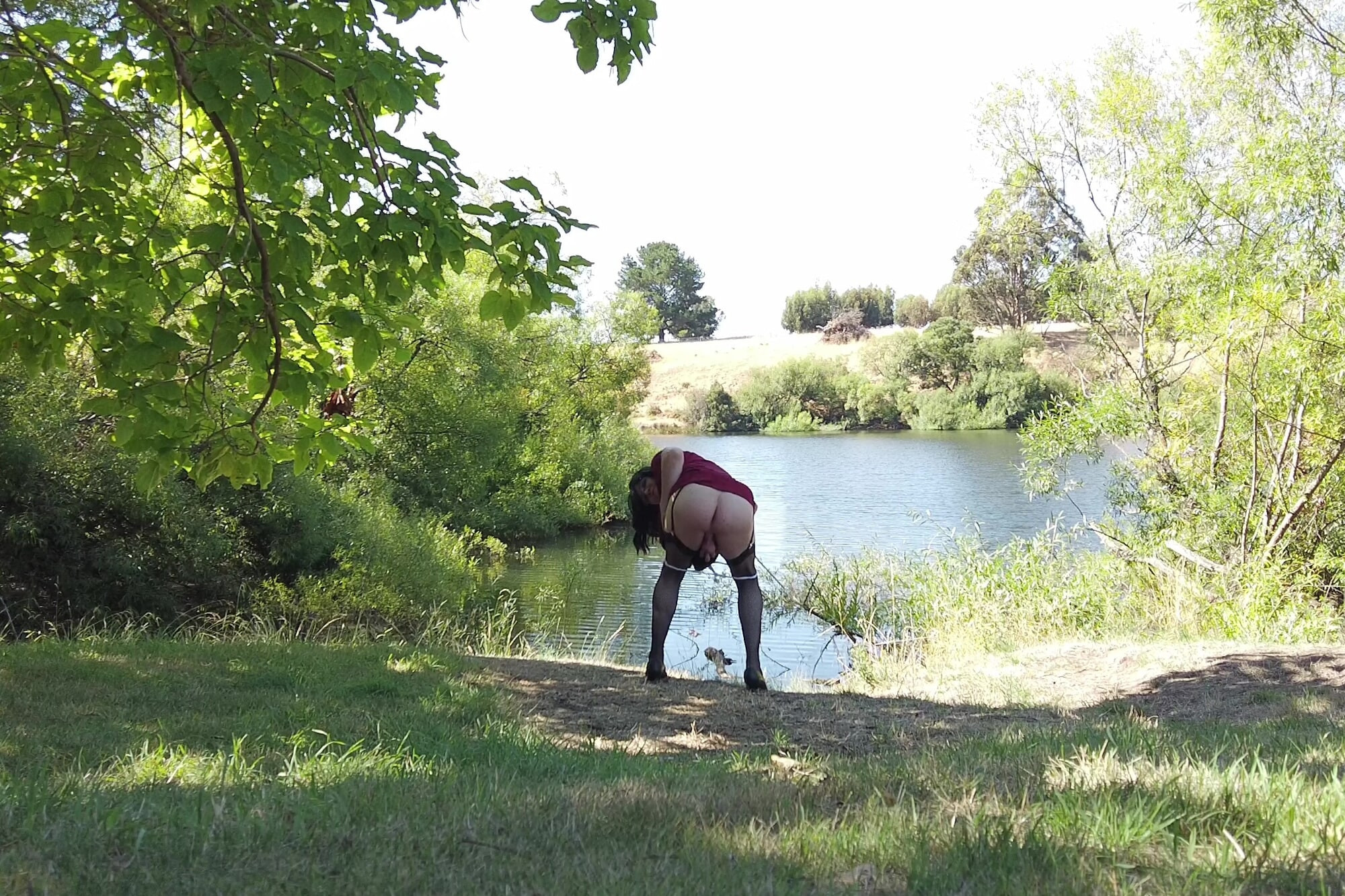 Crossdress Roadtrip - River side Pantie Drop #4