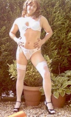 White stockings outdoors 