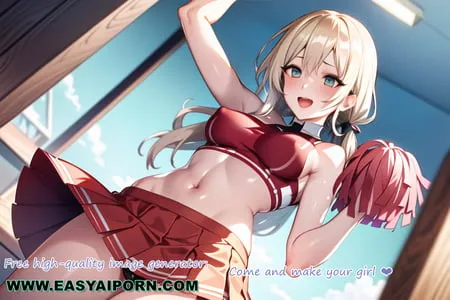 hot anime cheerleader motivating you transparent cloth         