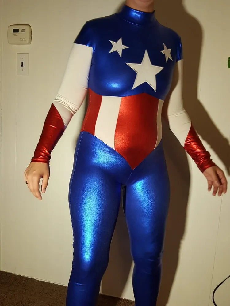 Lexi In A Shiny Spandex Superhero Costume