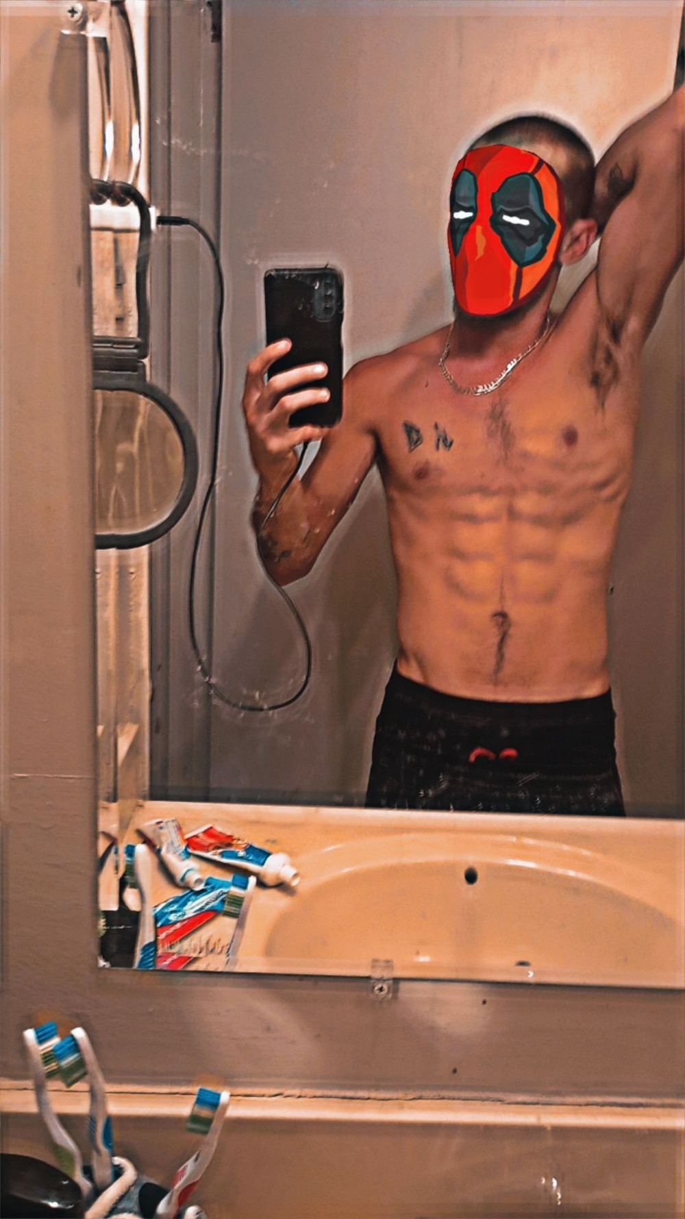 Stroking my big cock #7