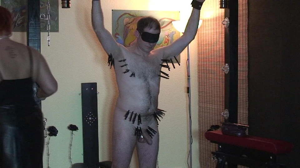 Braces, cane and machine fuck ... #57