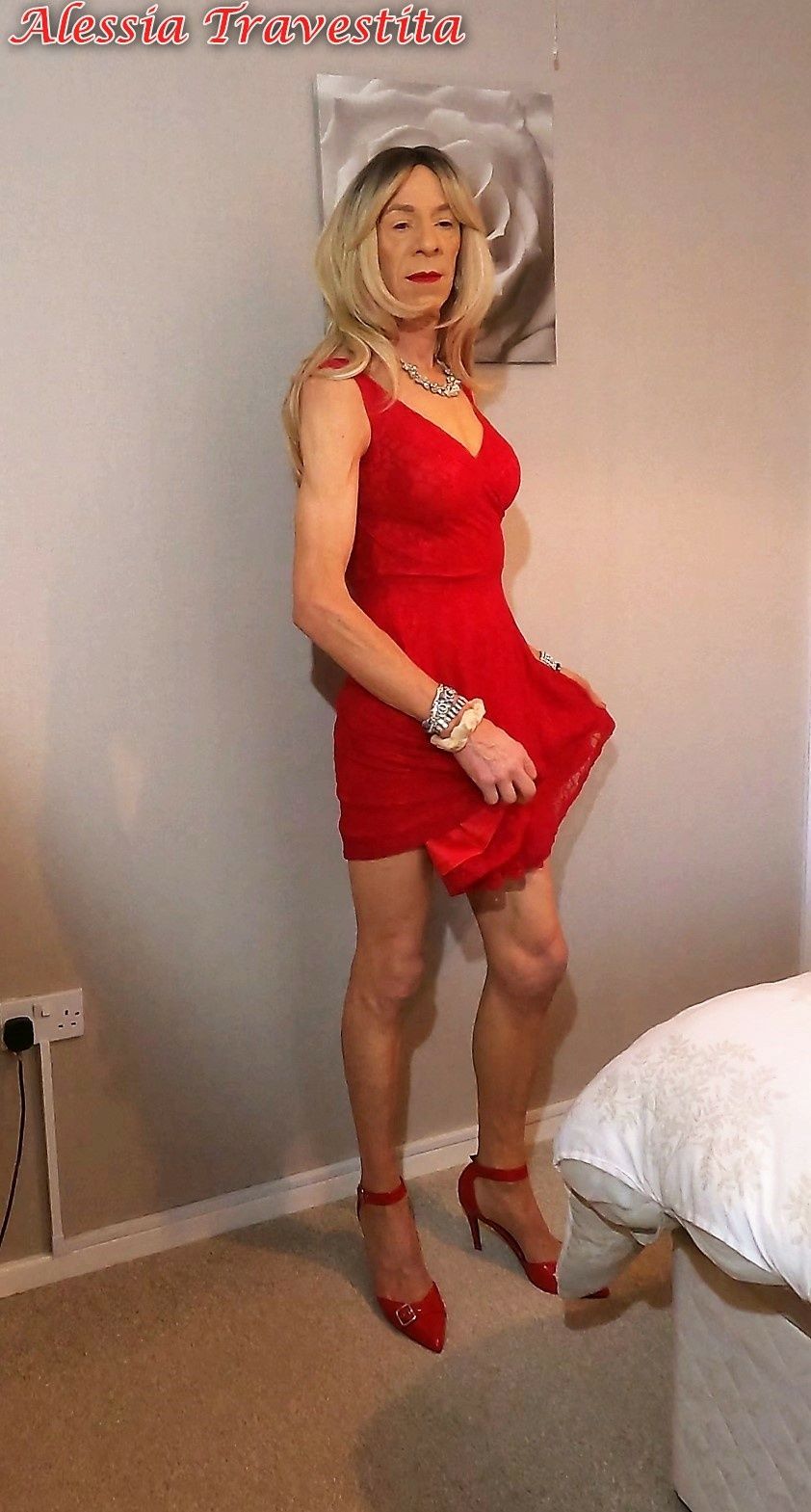 65 Alessia Travestita in Flirty Red Dress #25