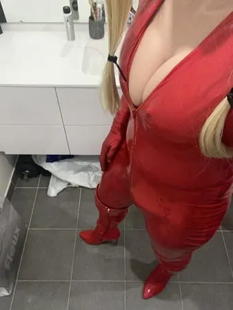 red latex doll         