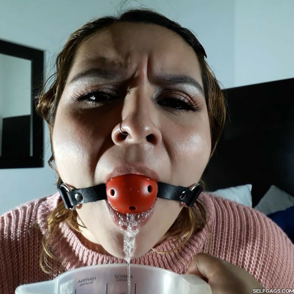 Beautiful Bitch Ball Gagged And Drooling #11