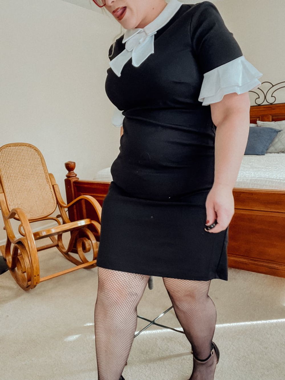 BBW Wednesday Addams Fish Nets and Heels #18