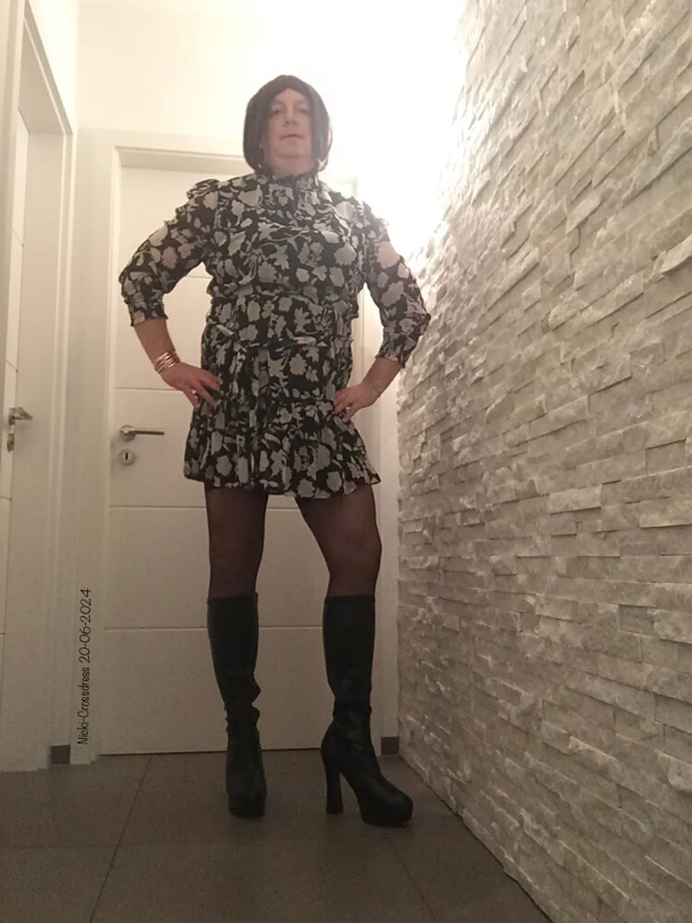 Nicki-Crossdress Dress - Stockings - Boots #3