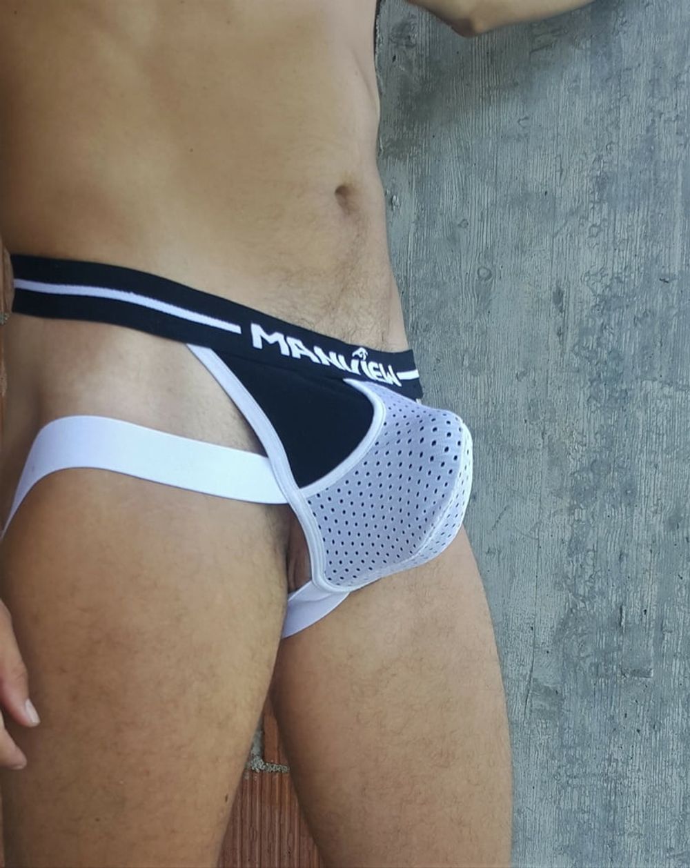 Outdoor bulging in jockstrap  #27