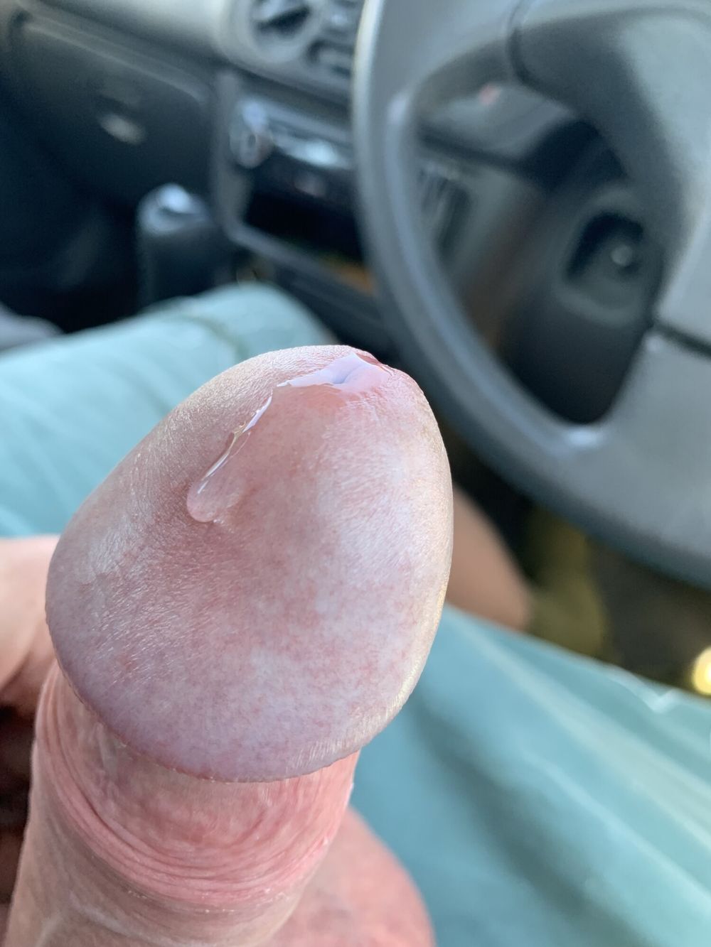 dripping pre cum in public carpark #3