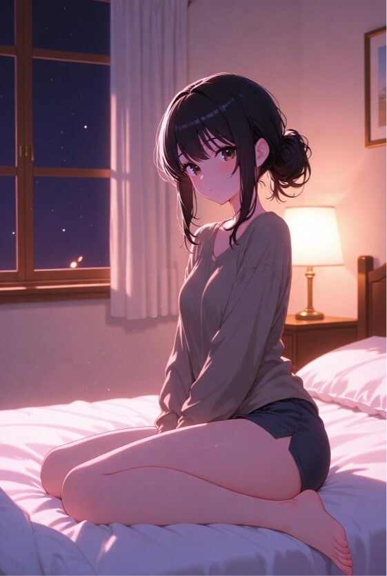 Seductive 2D anime waifu – AI animation #14