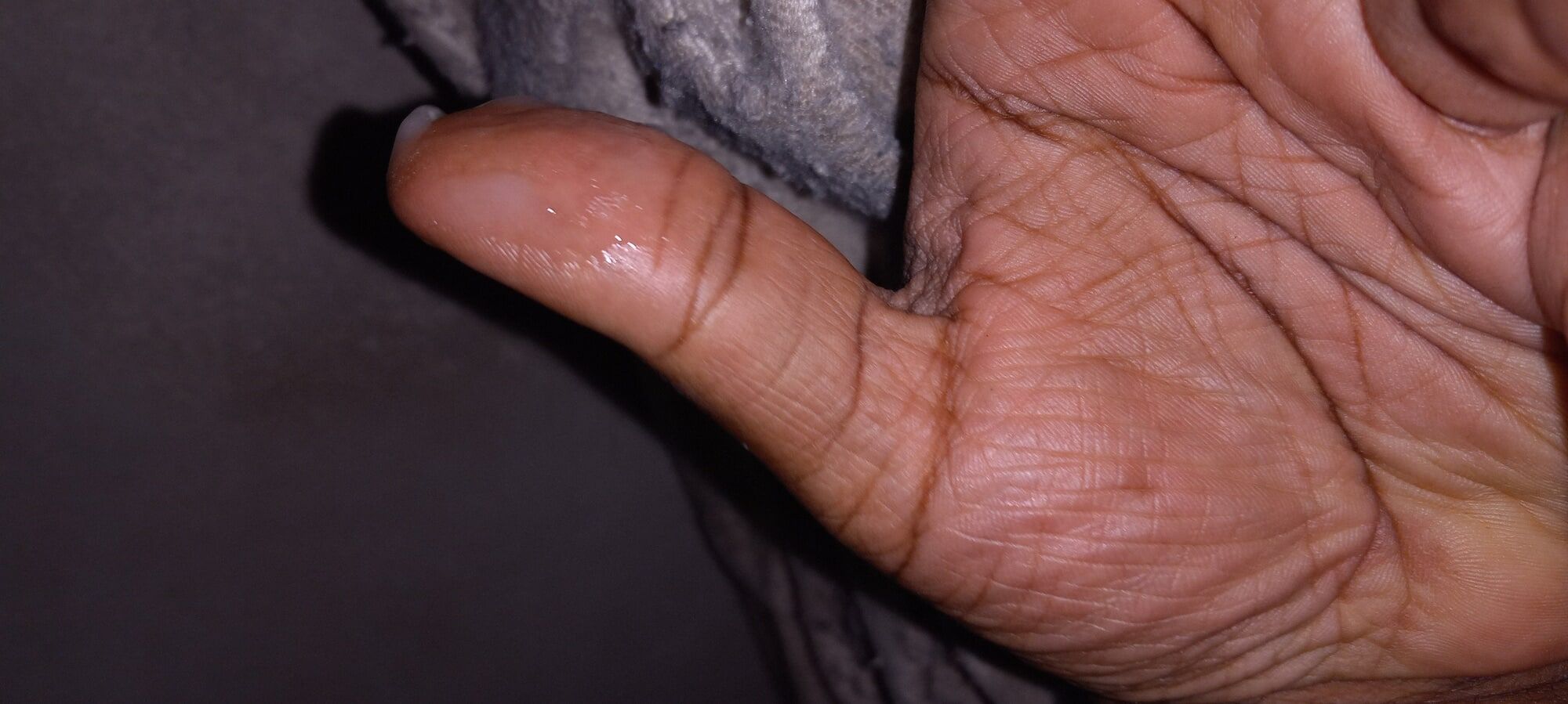 Cum on my thumb and wet on my hands from masturbation #7