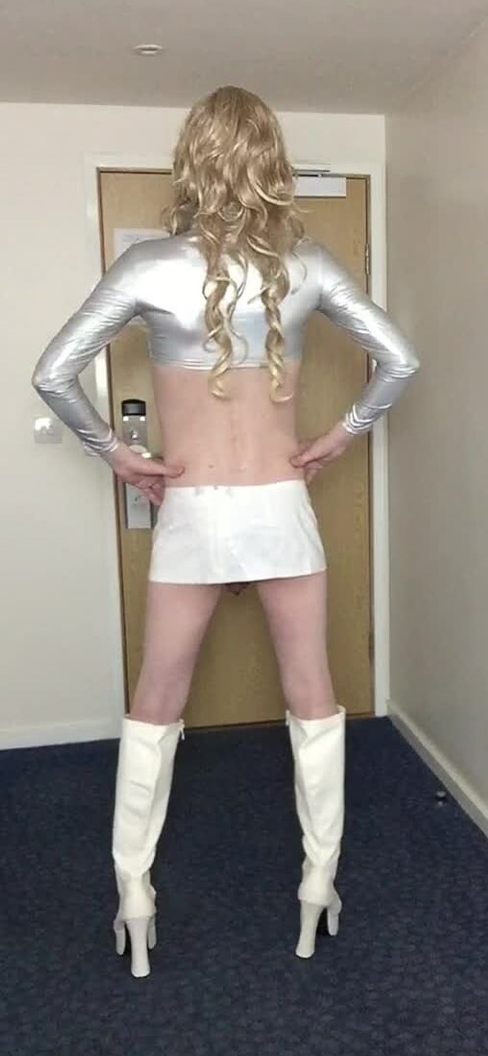 Sissy Sandra Poses In Silver #4