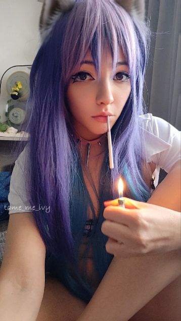 Cute Anime Girl smoking a cig #2