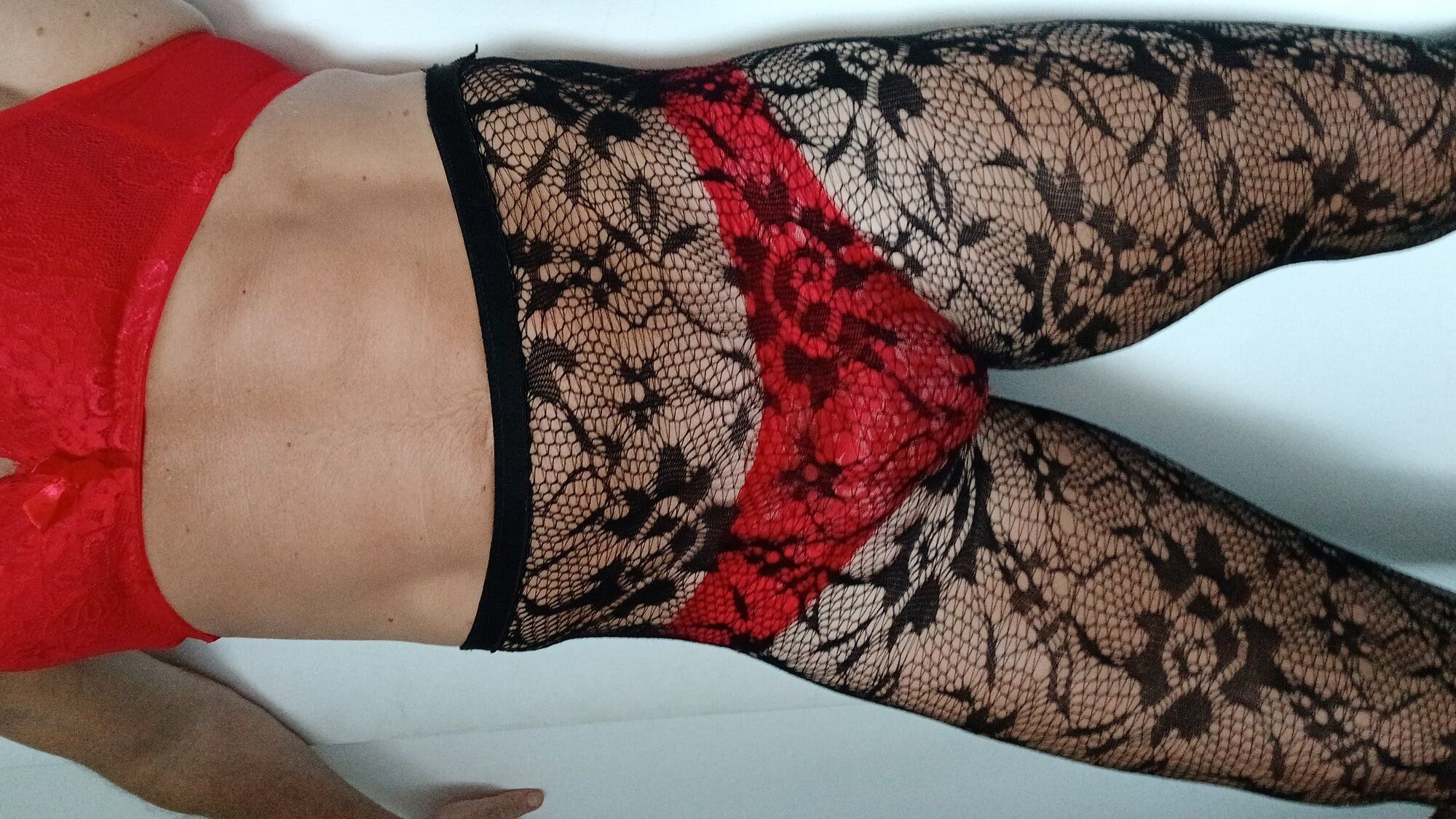 Black stoking red pantie  #30