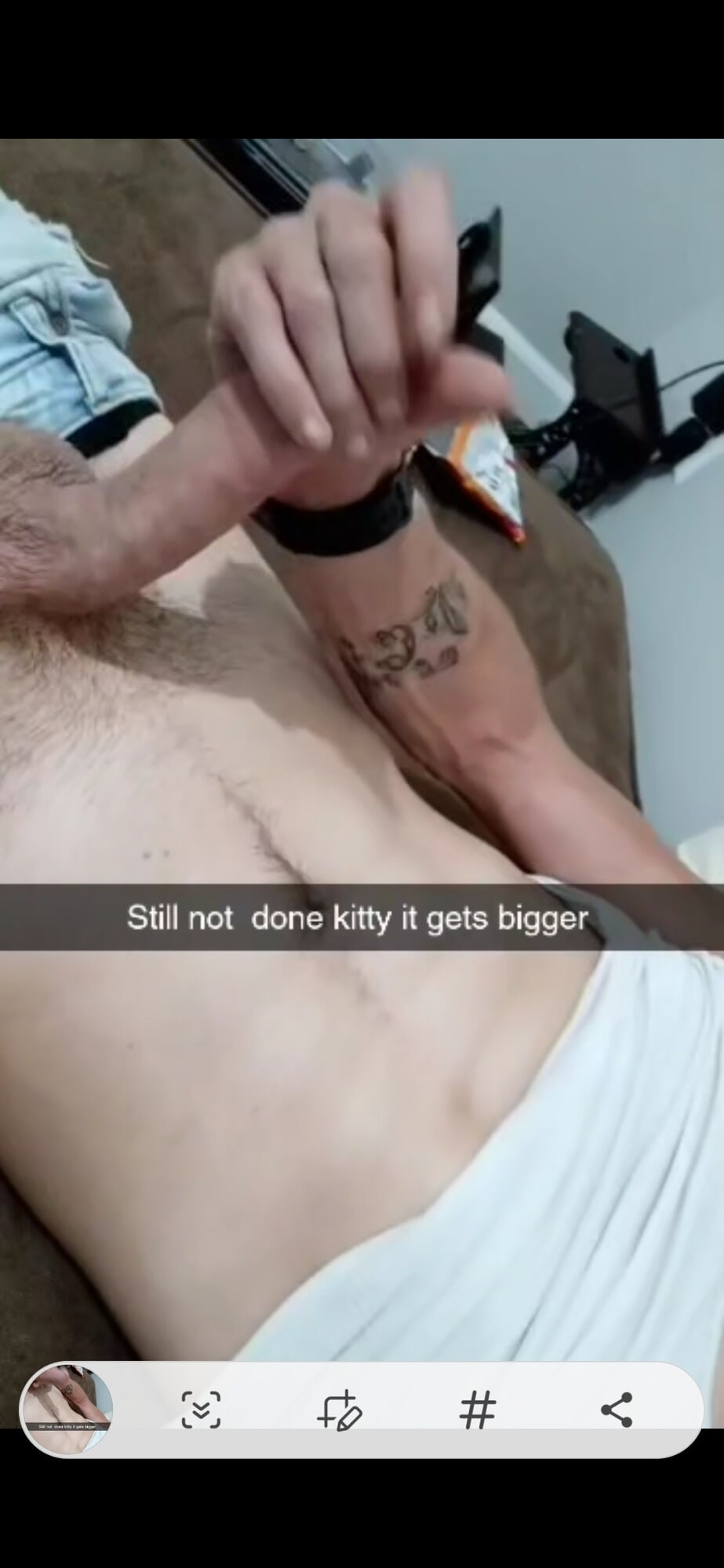 Stroking my big cock #6