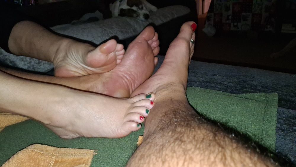 Playing footsie after our Pedicure #6