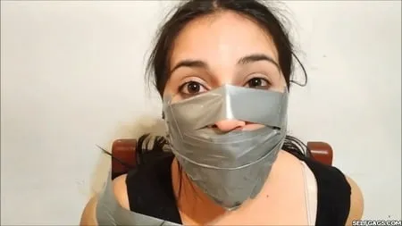 stepdaughter with bridged otn duct tape gag selfgags         