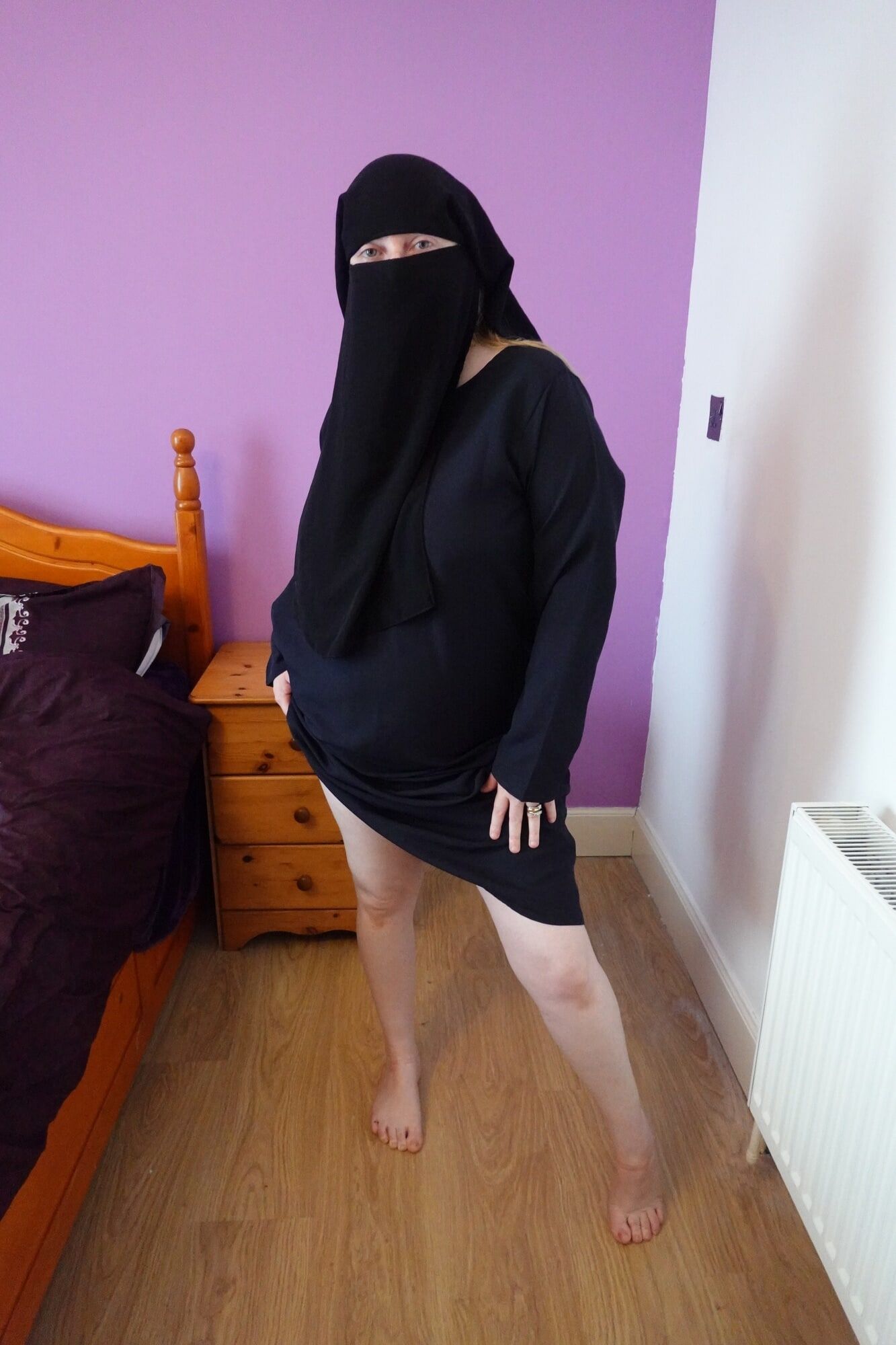 wife wearing Burqa with Niqab naked underneath #7